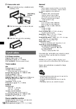 Предварительный просмотр 16 страницы Sony CDX-GT121 Operating Instructions Manual