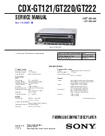 Предварительный просмотр 1 страницы Sony CDX-GT121 Service Manual