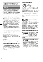 Preview for 2 page of Sony CDX-GT12W Operating Instructions Manual