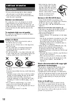 Preview for 12 page of Sony CDX-GT12W Operating Instructions Manual