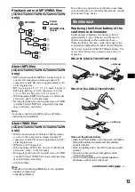 Preview for 13 page of Sony CDX-GT12W Operating Instructions Manual