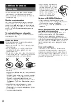 Preview for 8 page of Sony CDX-GT150 Operating Instructions Manual