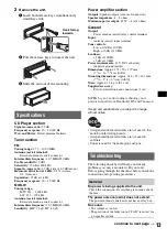 Предварительный просмотр 13 страницы Sony CDX-GT20 Operating Instructions Manual