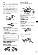 Предварительный просмотр 11 страницы Sony CDX-GT200 - Fm/am Compact Disc Player Operating Instructions Manual