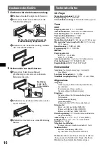 Предварительный просмотр 32 страницы Sony CDX-GT200 - Fm/am Compact Disc Player Operating Instructions Manual