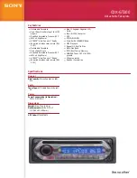 Предварительный просмотр 1 страницы Sony CDX-GT200 - Fm/am Compact Disc Player Specifications