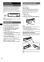 Предварительный просмотр 4 страницы Sony CDX-GT200E Operating Instructions Manual