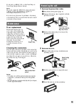 Предварительный просмотр 11 страницы Sony CDX-GT200E Operating Instructions Manual