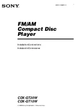 Preview for 1 page of Sony CDX-GT20W - Fm/am Compact Disc Player User Manual