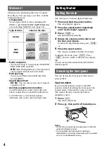 Предварительный просмотр 4 страницы Sony CDX-GT215C Operating Instructions Manual