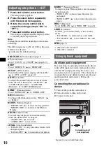 Предварительный просмотр 10 страницы Sony CDX-GT215C Operating Instructions Manual