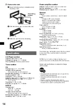 Предварительный просмотр 14 страницы Sony CDX-GT215C Operating Instructions Manual