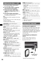 Предварительный просмотр 10 страницы Sony CDX-GT217 Operating Instructions Manual