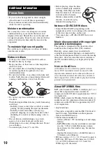 Preview for 10 page of Sony CDX-GT21W - 200w Cd Receiver Operating Instructions Manual