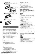 Preview for 12 page of Sony CDX-GT21W - 200w Cd Receiver Operating Instructions Manual