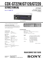 Sony CDX-GT220 - Fm/am Compact Disc Player Service Manual предпросмотр