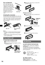 Предварительный просмотр 14 страницы Sony CDX-GT22W - Fm/am Compact Disc Player Operating Instructions Manual