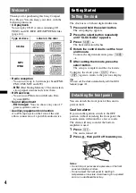 Предварительный просмотр 4 страницы Sony CDX-GT230 Operating Instructions Manual