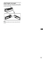 Предварительный просмотр 5 страницы Sony CDX-GT230 Operating Instructions Manual