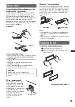 Предварительный просмотр 15 страницы Sony CDX-GT230 Operating Instructions Manual