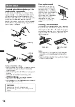 Предварительный просмотр 14 страницы Sony CDX-GT240 Operating Instructions Manual