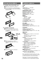 Предварительный просмотр 86 страницы Sony CDX-GT240 Operating Instructions Manual