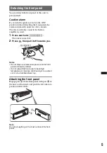 Предварительный просмотр 5 страницы Sony CDX-GT24W - Cd Receiver Mp3/wma Player Operating Instructions Manual