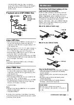 Предварительный просмотр 13 страницы Sony CDX-GT24W - Cd Receiver Mp3/wma Player Operating Instructions Manual