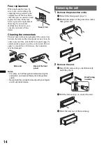 Предварительный просмотр 14 страницы Sony CDX-GT24W - Cd Receiver Mp3/wma Player Operating Instructions Manual