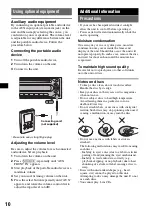 Предварительный просмотр 10 страницы Sony CDX-GT250S Operating Instructions Manual