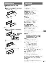 Предварительный просмотр 15 страницы Sony CDX-GT26 Operating Instructions Manual