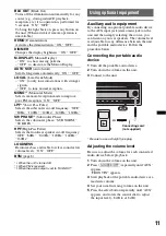 Предварительный просмотр 11 страницы Sony CDX-GT300MP Operating Instructions Manual