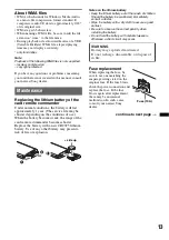 Предварительный просмотр 13 страницы Sony CDX-GT300MP Operating Instructions Manual