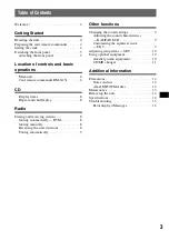 Preview for 3 page of Sony CDX-GT31W - Fm/am Compact Disc Player Operating Instructions Manual