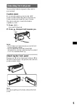 Preview for 5 page of Sony CDX-GT31W - Fm/am Compact Disc Player Operating Instructions Manual