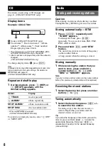 Preview for 8 page of Sony CDX GT330 - Radio / CD Operating Instructions Manual