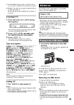 Предварительный просмотр 11 страницы Sony CDX-GT33U Operating Instructions Manual