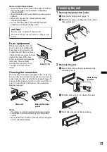 Предварительный просмотр 17 страницы Sony CDX-GT33U Operating Instructions Manual