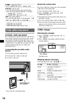 Предварительный просмотр 10 страницы Sony CDX-GT350 Operating Instructions Manual