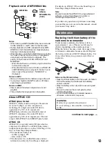 Предварительный просмотр 13 страницы Sony CDX-GT350 Operating Instructions Manual