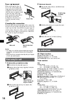 Предварительный просмотр 14 страницы Sony CDX-GT350 Operating Instructions Manual