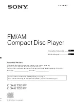 Sony CDX-GT350MP - Fm/am Compact Disc Player Operating Instructions Manual preview