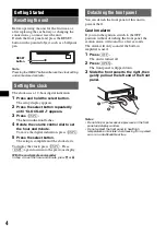 Preview for 4 page of Sony CDX-GT355 Operating Instructions Manual