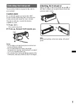 Предварительный просмотр 7 страницы Sony CDX-GT35U - Fm/am Compact Disc Player Operating Instructions Manual