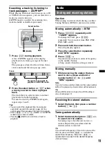 Предварительный просмотр 11 страницы Sony CDX-GT35U - Fm/am Compact Disc Player Operating Instructions Manual