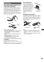 Предварительный просмотр 19 страницы Sony CDX-GT35U - Fm/am Compact Disc Player Operating Instructions Manual