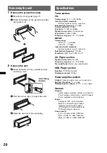 Предварительный просмотр 20 страницы Sony CDX-GT35U - Fm/am Compact Disc Player Operating Instructions Manual