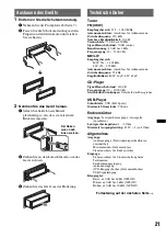 Предварительный просмотр 43 страницы Sony CDX-GT35U - Fm/am Compact Disc Player Operating Instructions Manual