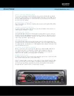 Preview for 1 page of Sony CDX-GT35UW - Fm/am Compact Disc Player Specifications