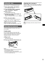 Preview for 5 page of Sony CDX-GT360 Operating Instructions Manual